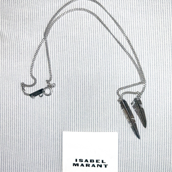 NEW Isabel Marant Silver Engraved Necklace - Picture 2 of 4